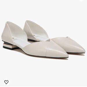 SARTO Tabitha White Leather pointed toe block heel shoes women size 9